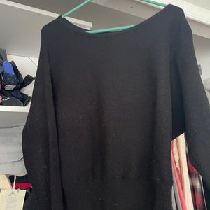 black dolman sleeve ribbed sweater- express